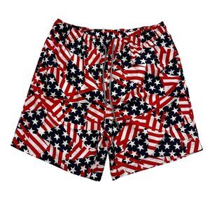 Speedo American Flag Swimming Trunks Patriotic July 4th Red White & Blue Mens XL